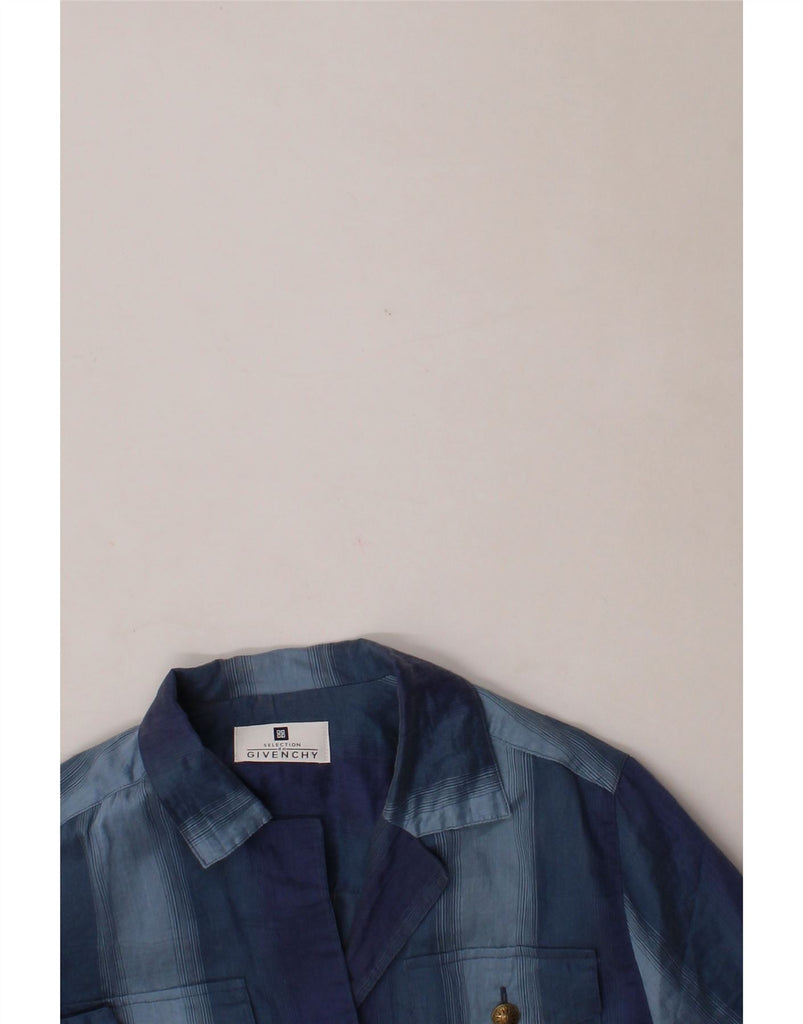 GIVENCHY Womens Wide Short Sleeves Shirt Dress US 10 Large Blue Striped Vintage Givenchy and Second-Hand Givenchy from Messina Hembry 