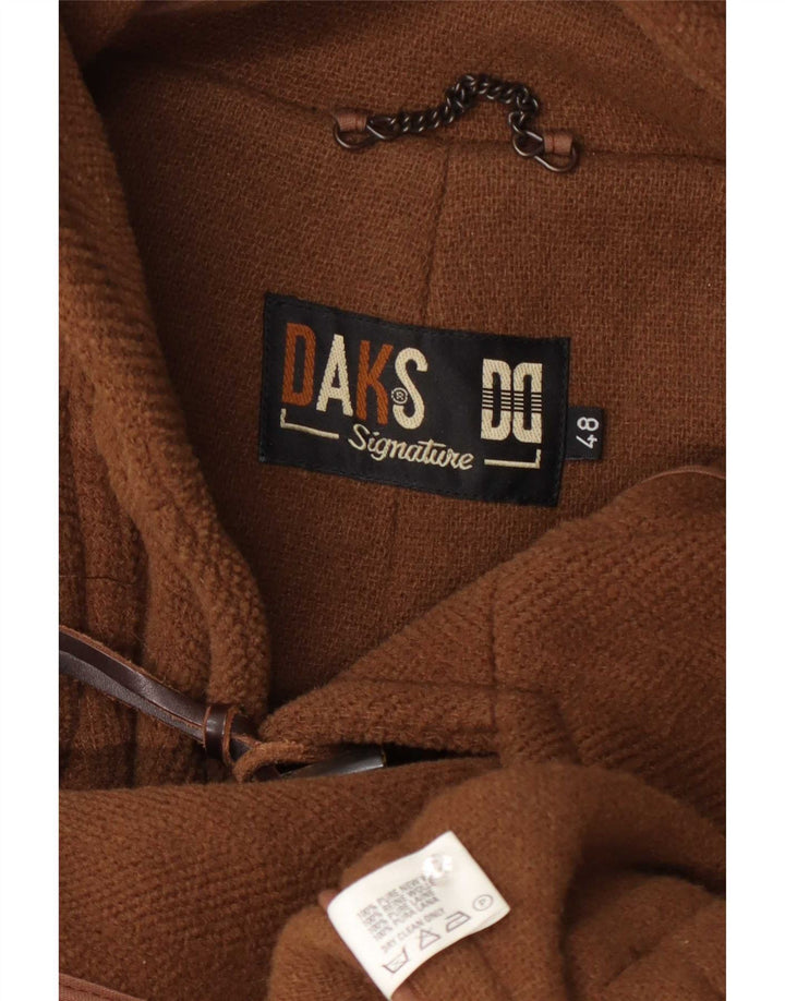 DAKS Ανδρικό παλτό Duffle με κουκούλα IT 48 Μεσαίο καφέ μαλλί
