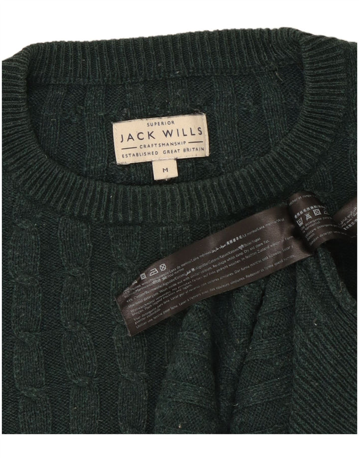 Jack Wills Ανδρικό πουλόβερ με λαιμόκοψη με μεσαίο πράσινο μαλλί