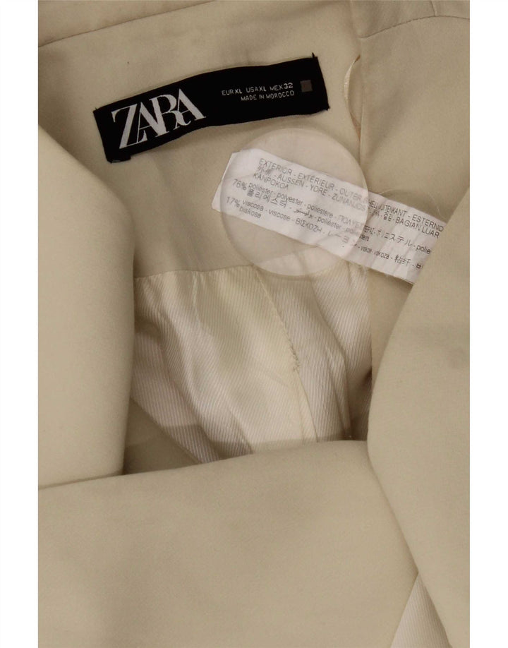 Zara Γυναικείο Σακάκι Μπλέιζερ UK 18 XL Beige Polyester