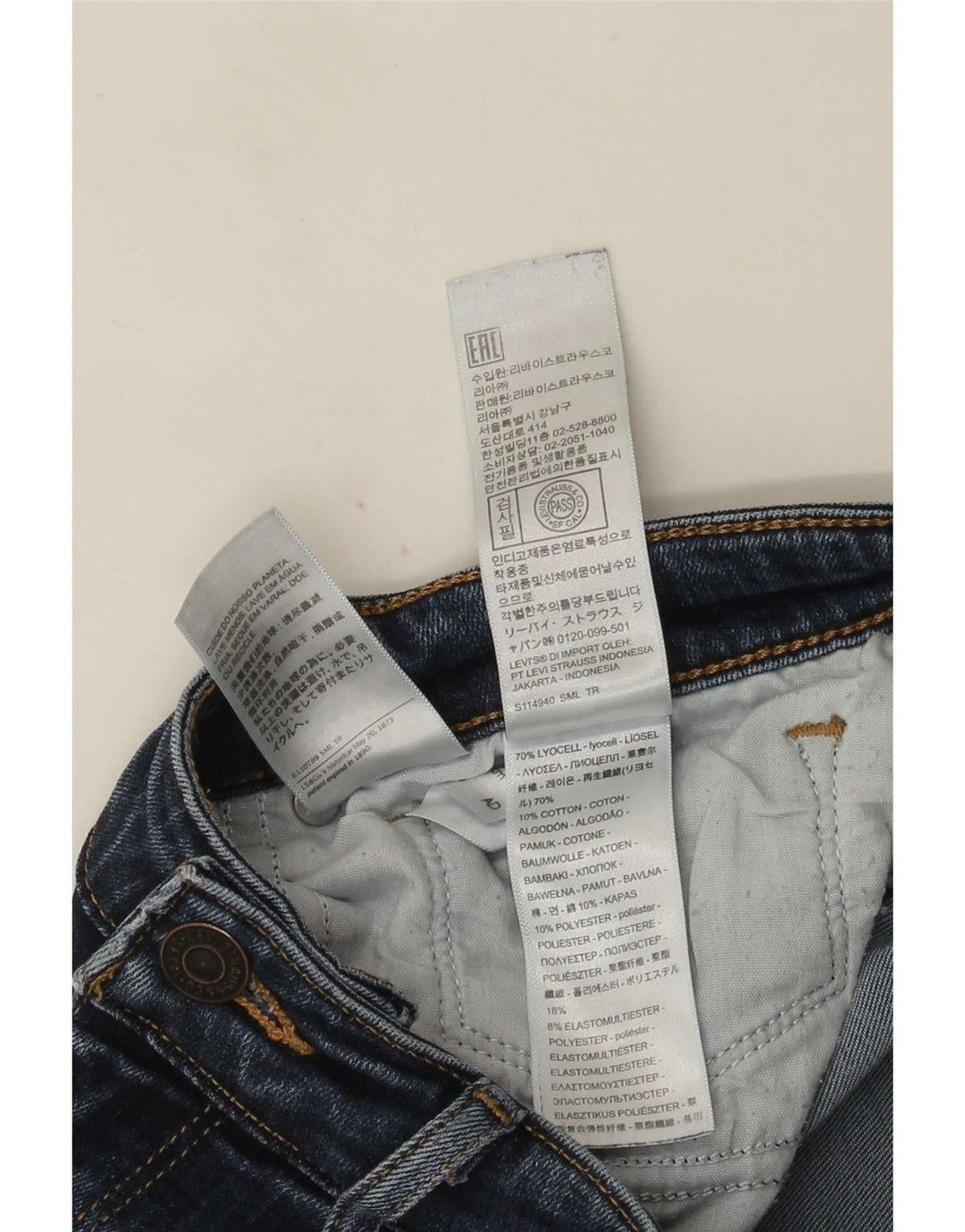 Levi's Womens 712 Slim Jeans W27 L30 Blue Lyocell