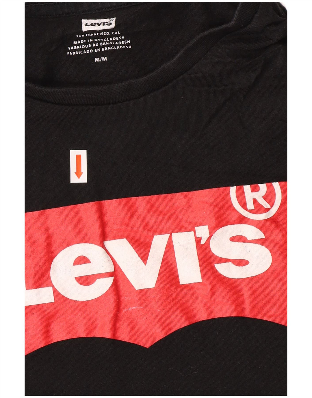 Ανδρικό γραφικό T-Shirt Levi's Top Μεσαίο μαύρο βαμβακερό