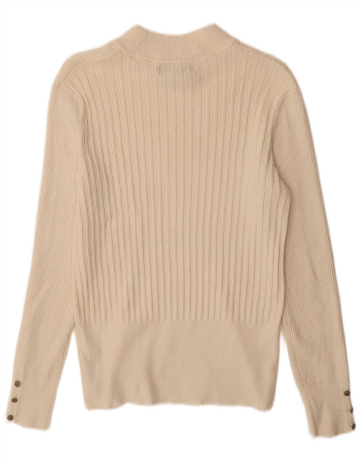 Marks & Spencer Γυναικείο πουλόβερ με λαιμό χελώνα UK 12 Medium Off White