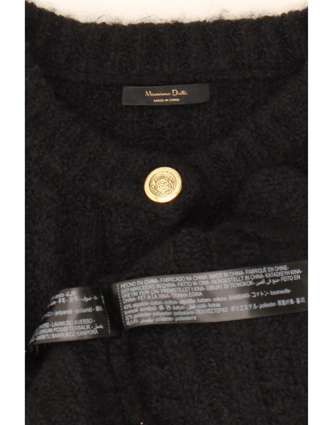 Massimo Dutti Γυναικείο Crop Oversized Ζακέτα πουλόβερ UK 10 Small Black