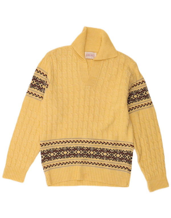 Ανδρικό πουλόβερ Lord Jeff Polo Neck Jumper Medium Yellow Fair Isle Wintuk