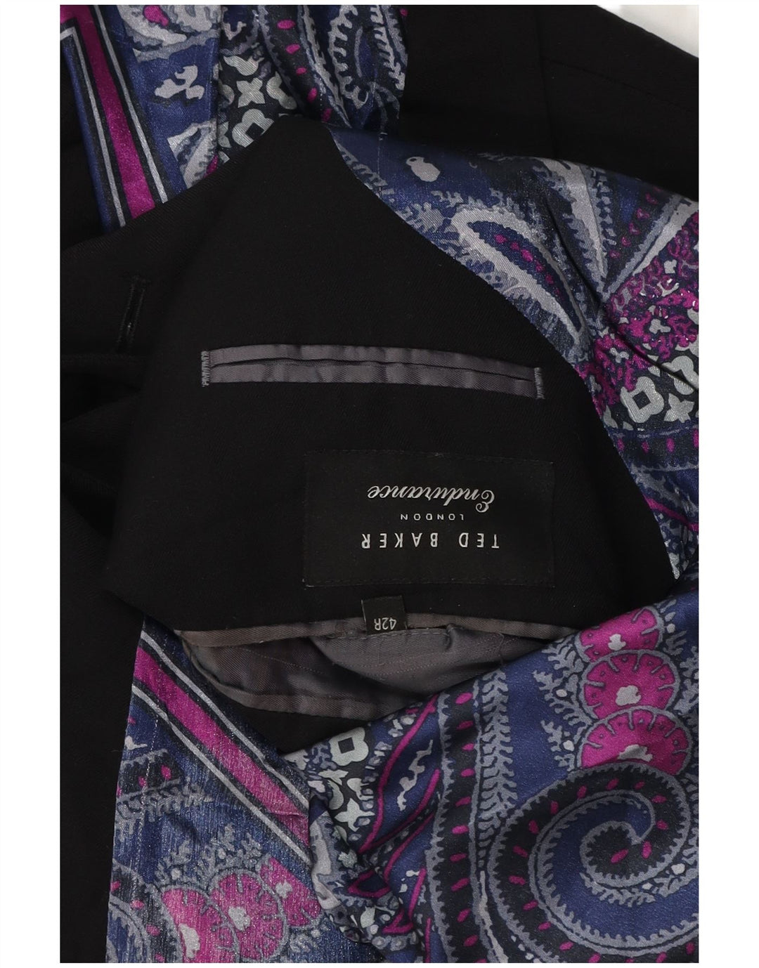 TED BAKER Ανδρικό σακάκι σακάκι με 2 κουμπιά UK 42 XL μαύρο μαλλί