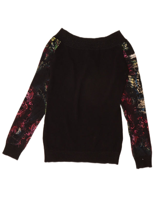 Γυναικείο πουλόβερ Desigual Boat Neck Jumper UK 12 Medium Black Floral