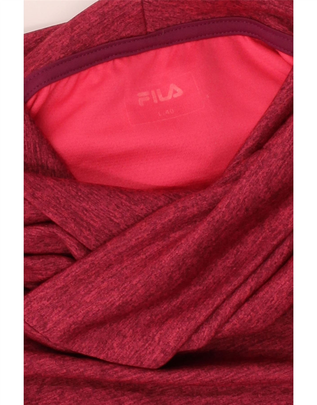 FILA Womens Hoodie Jumper UK 16 Large Red Polyester Vintage Fila and Second-Hand Fila from Messina Hembry 