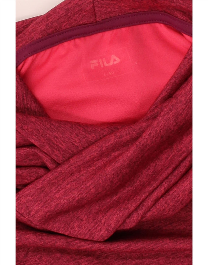 FILA Womens Hoodie Jumper UK 16 Large Red Polyester Vintage Fila and Second-Hand Fila from Messina Hembry 