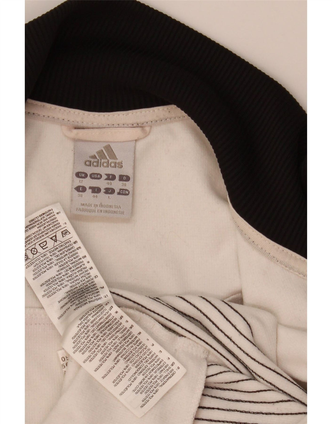 Γυναικεία αθλητική φόρμα γραφικών Adidas Top Jacket UK 12 Medium White Colourblock