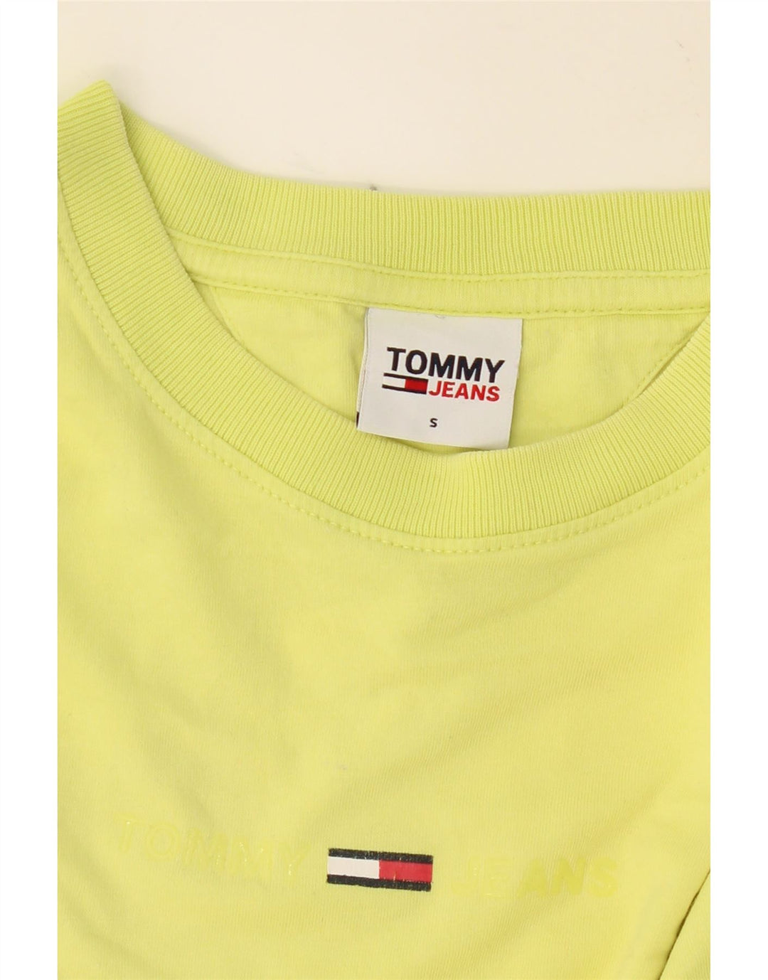 TOMMY HILFIGER Mens T-Shirt Top Small Yellow Vintage Tommy Hilfiger and Second-Hand Tommy Hilfiger from Messina Hembry 
