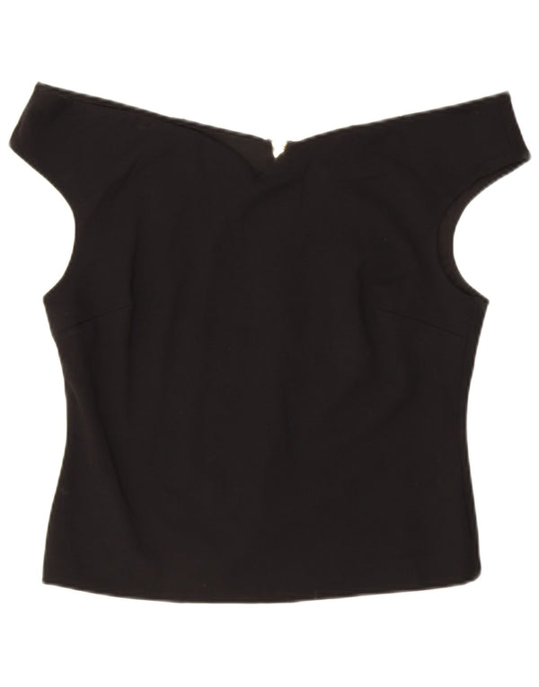 Ted Baker Womens Crop Off Shoulder Top Size 5 XL Μαύρη βισκόζη