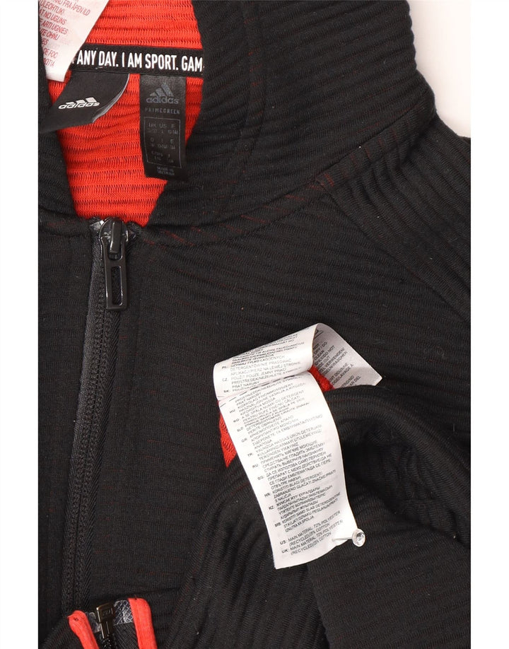 Adidas Boys Zip Hoodie πουλόβερ 13-14 ετών μαύρο πολυεστέρα
