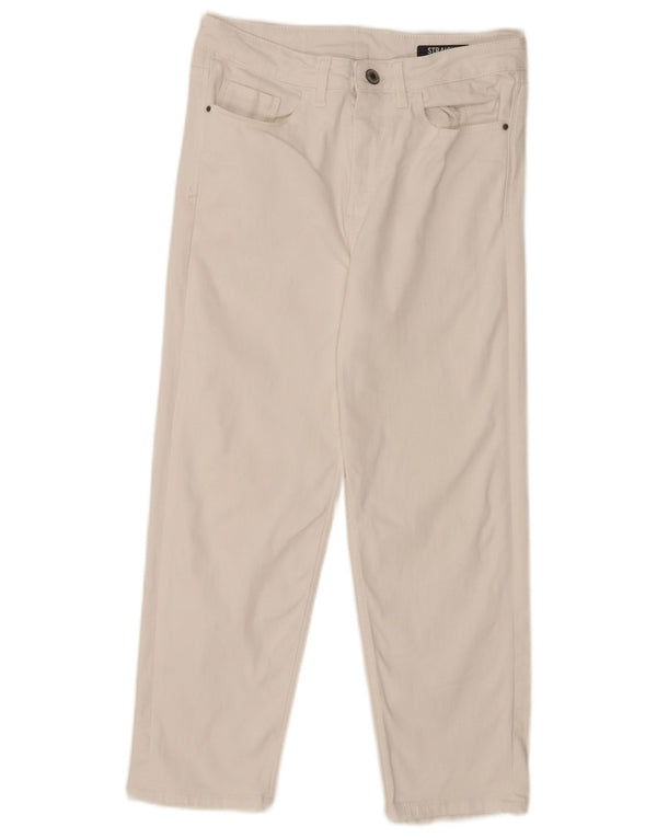 Marks & Spencer Γυναικείο Cropped Jeans UK 12 Medium W28 L23 Λευκό βαμβακερό
