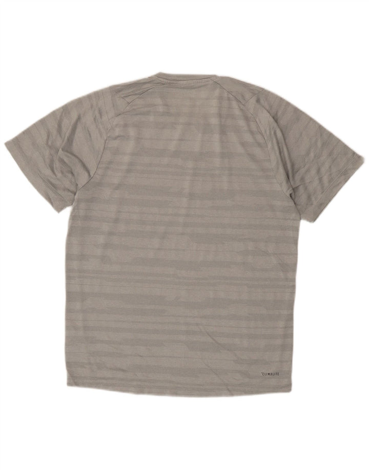 Adidas Ανδρικό T-Shirt Climalite Τοπ μικρού γκρι ριγέ πολυεστέρα