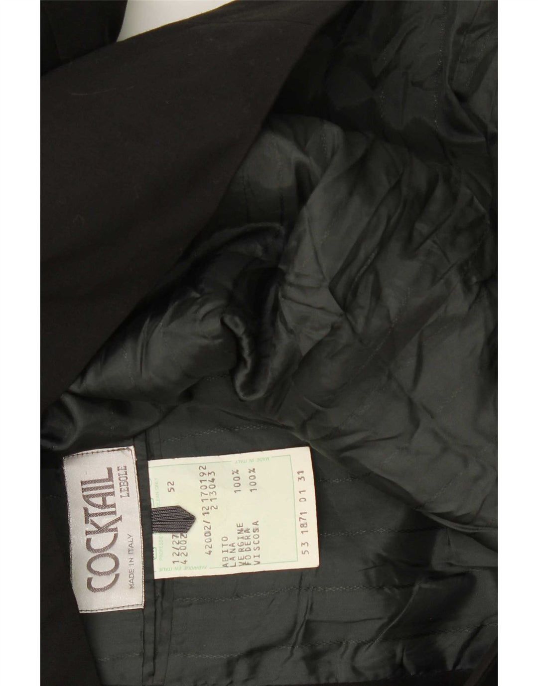Lebole Ανδρικό Μπουφάν Blazer με διπλό στήθος IT 52 XL Μαύρο παρθένο μαλλί