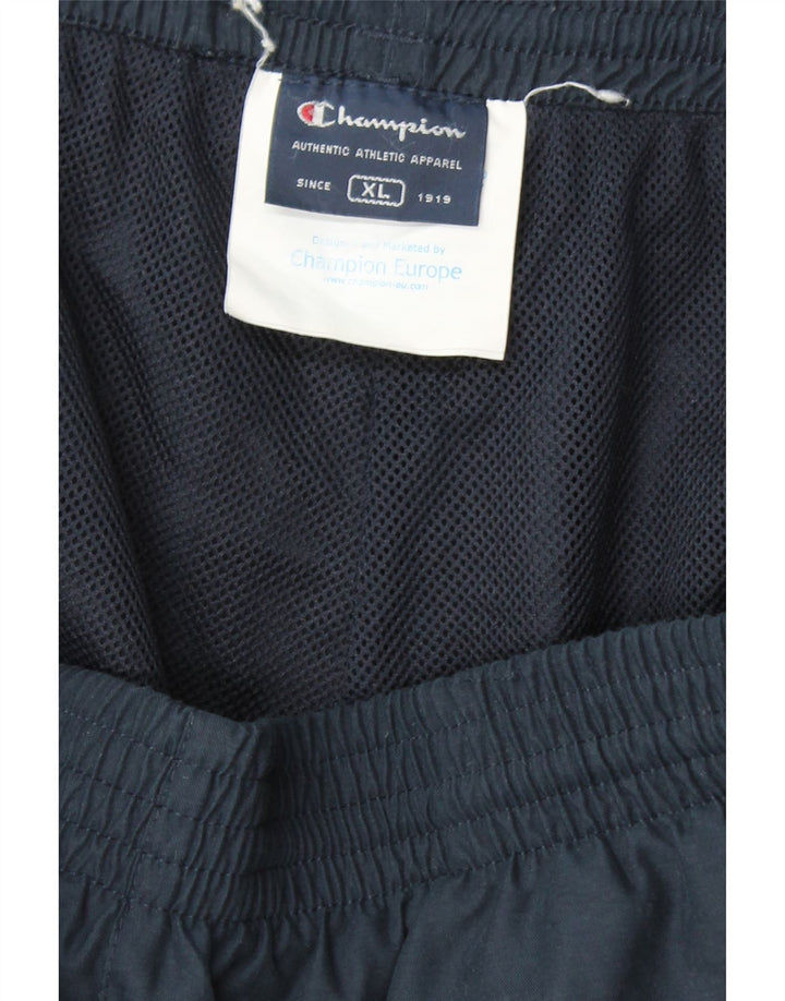 CHAMPION Mens Waterproof Trousers XL  Navy Blue Polyester Vintage Champion and Second-Hand Champion from Messina Hembry 