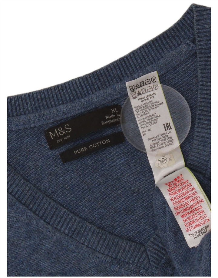 Marks & Spencer Ανδρικό γιλέκο Tank Top XL Blue Cotton