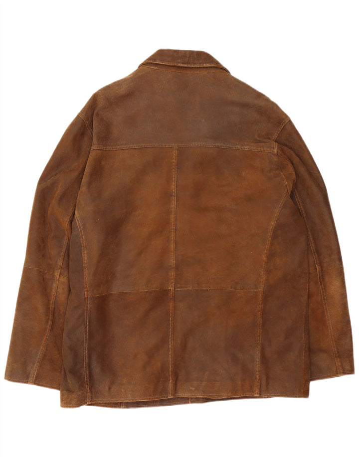 TRAPPER Ανδρικό Δερμάτινο Μπουφάν IT 56 3XL Καφέ Δερμάτινο