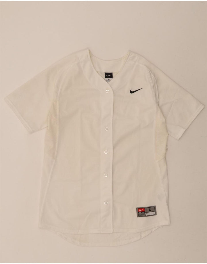 NIKE Womens Jersey Top UK 16 Large White Polyester Vintage Nike and Second-Hand Nike from Messina Hembry 