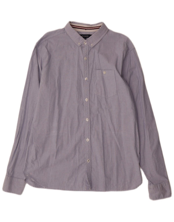 Ανδρικό πουκάμισο KANGOL XL Βαμβακερό με ρίγες μπλε