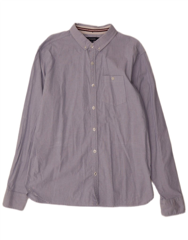 Ανδρικό πουκάμισο KANGOL XL Βαμβακερό με ρίγες μπλε