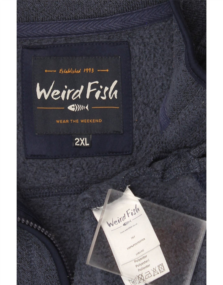 Ανδρικό φούτερ με φερμουάρ Weird Fish Jumper 2XL Navy Blue Polyester