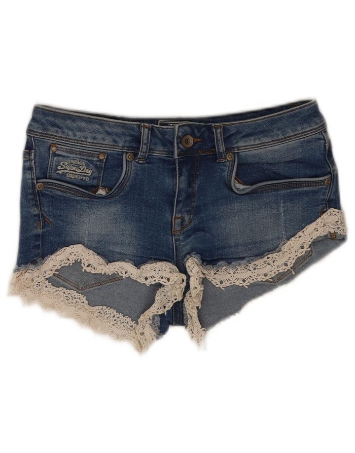 Superdry Γυναικείο Τζιν Hot Παντελόνι W26 Μικρό Μπλε Βαμβακερό