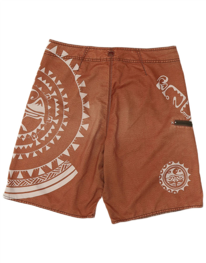 Ανδρικό γραφικό σορτς κολύμβησης Quiksilver Μεσαίο καφέ γεωμετρικό πολυεστέρα
