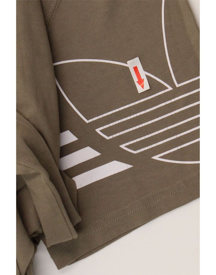 Ανδρικό γραφικό T-Shirt Adidas Top Medium Khaki Cotton