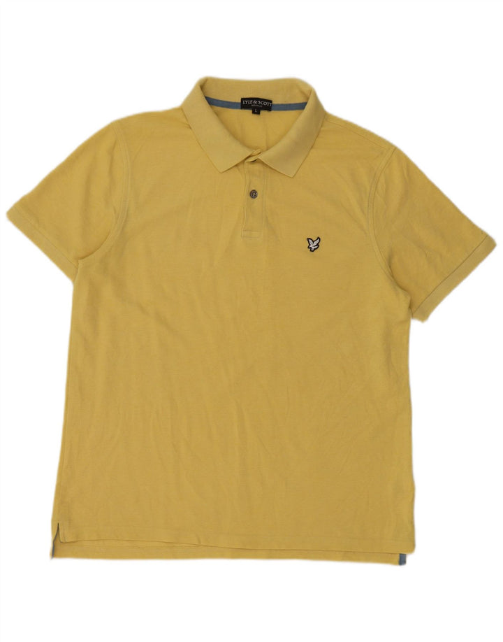 Ανδρικό πουκάμισο πόλο Lyle & Scott, μεγάλο κίτρινο βαμβακερό