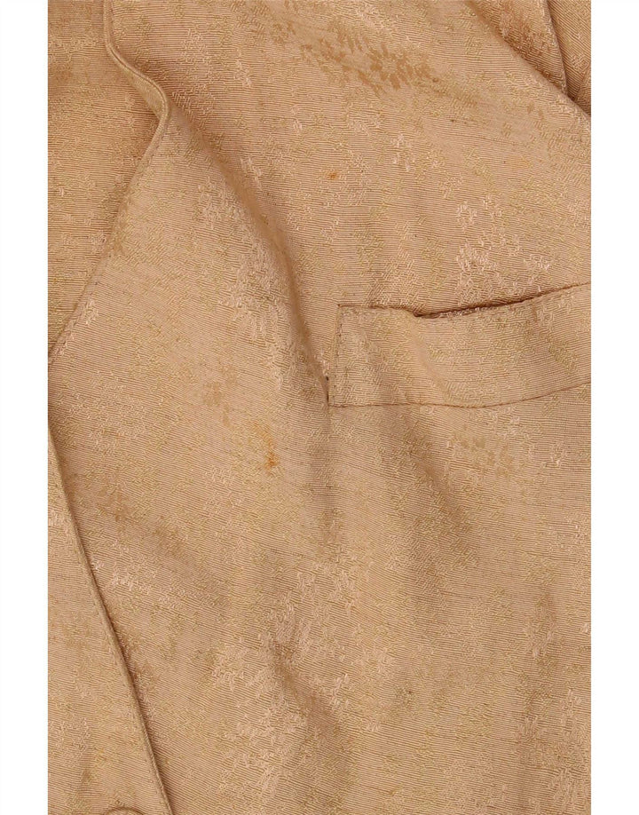 Vintage γυναικείο κοντομάνικο σακάκι UK 14 Medium Beige Floral