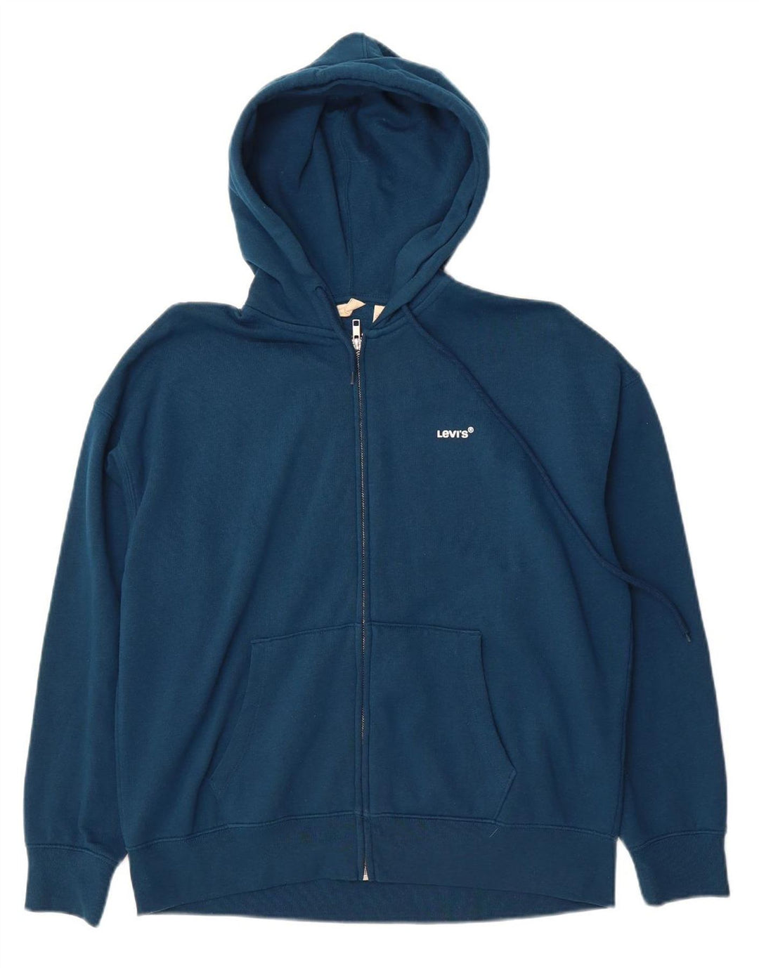 LEVI'S Mens Zip Hoodie Sweater Small Navy Blue Cotton