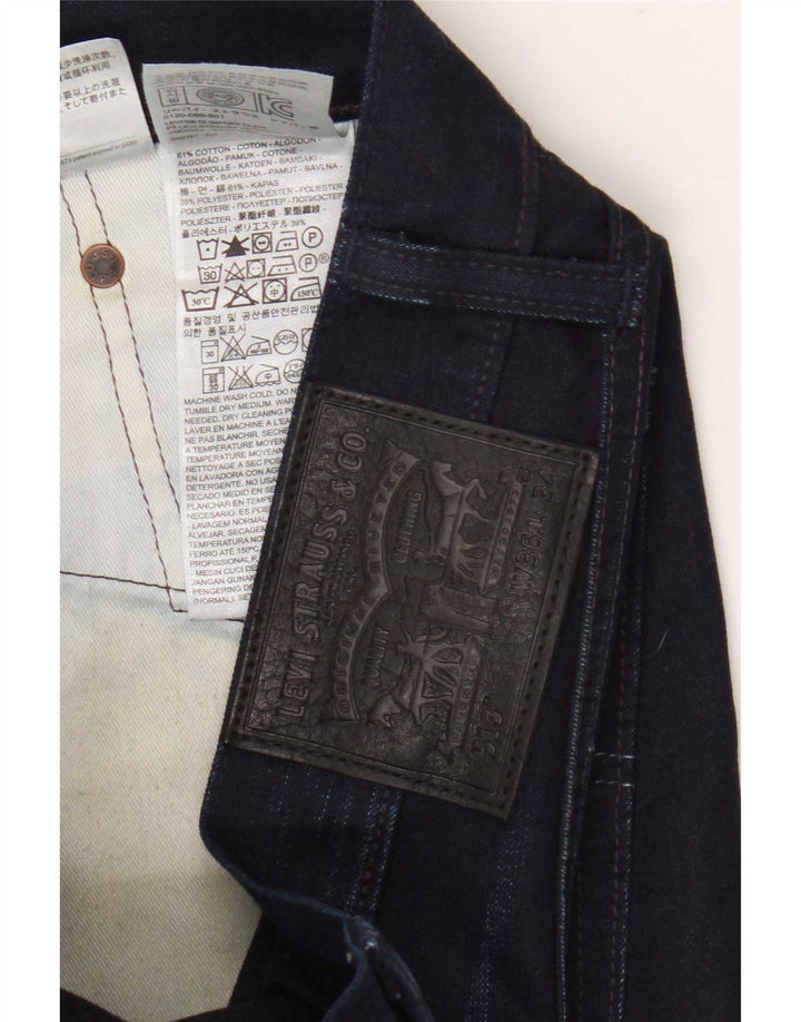 Levi's Mens 513 Straight Jeans W36 L34 Navy Blue Cotton