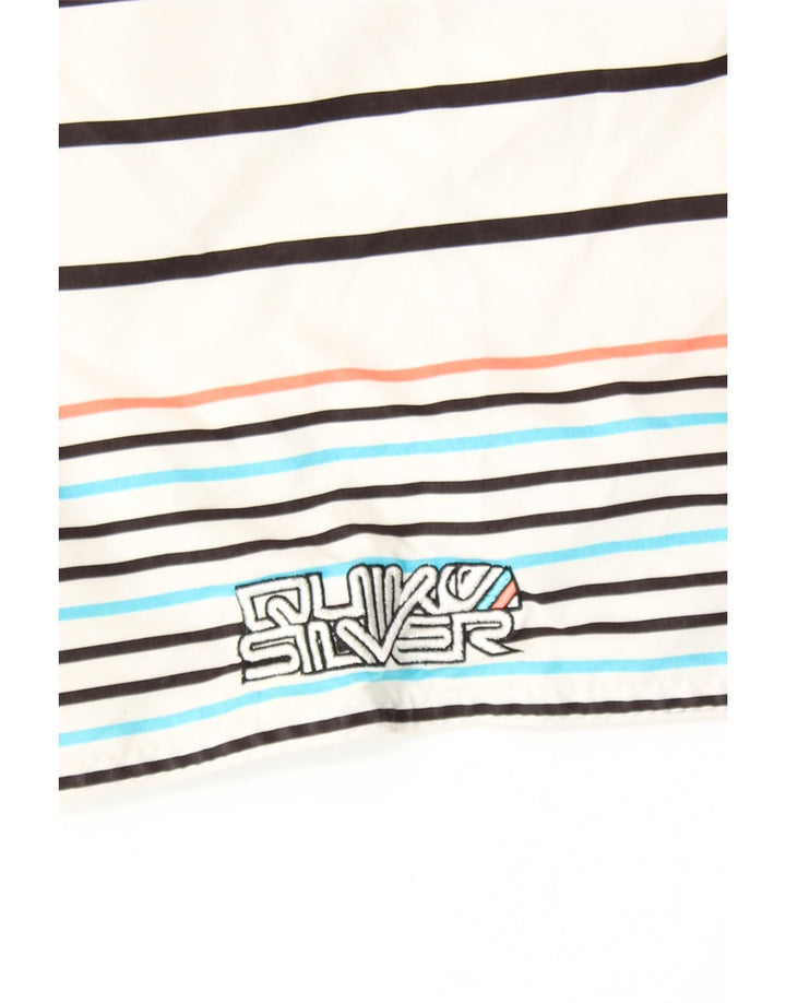 Ανδρικό σορτς κολύμβησης QUIKSILVER μεσαίο λευκό ριγέ