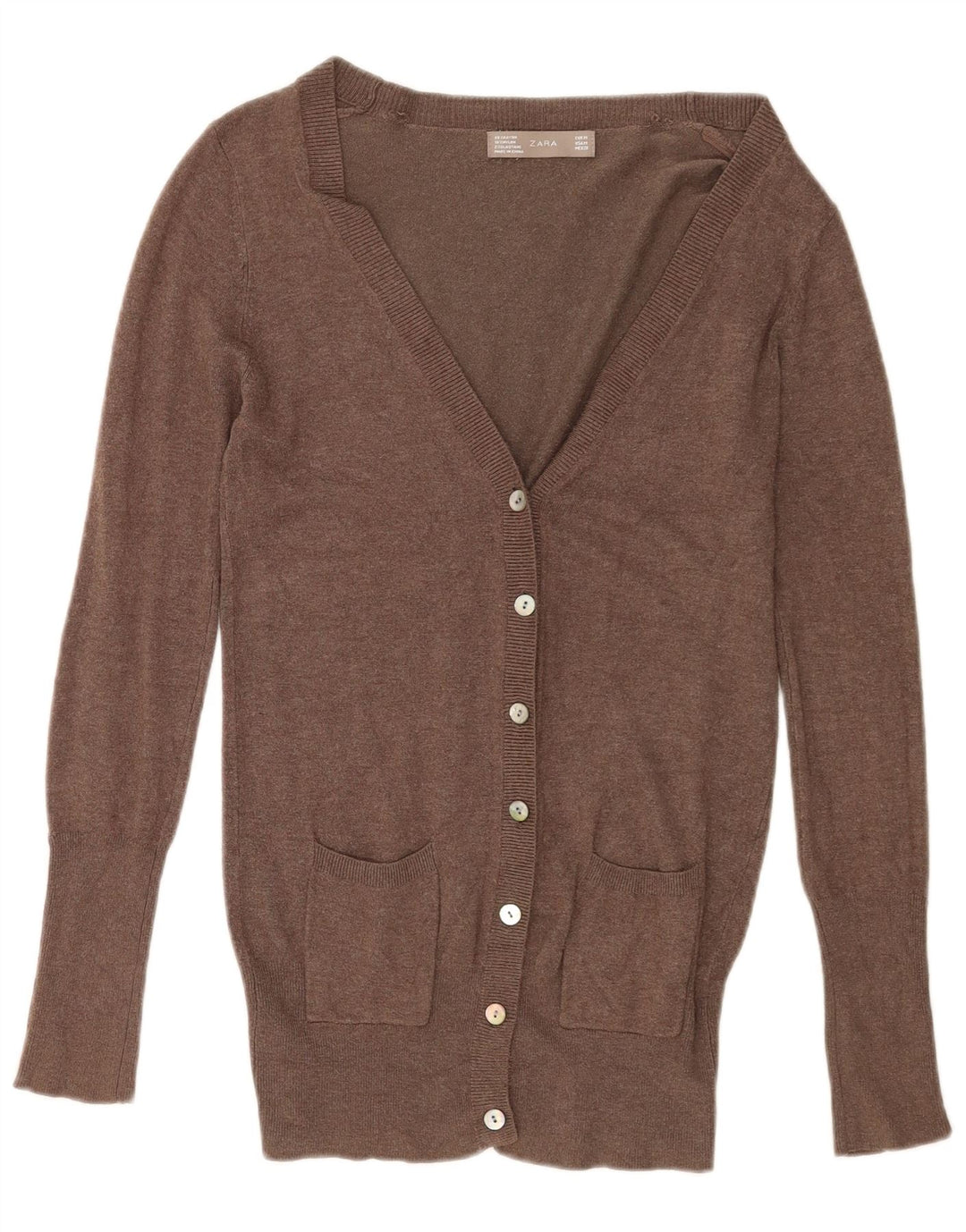 Zara Γυναικείο πουλόβερ UK 12 Medium Brown Rayon