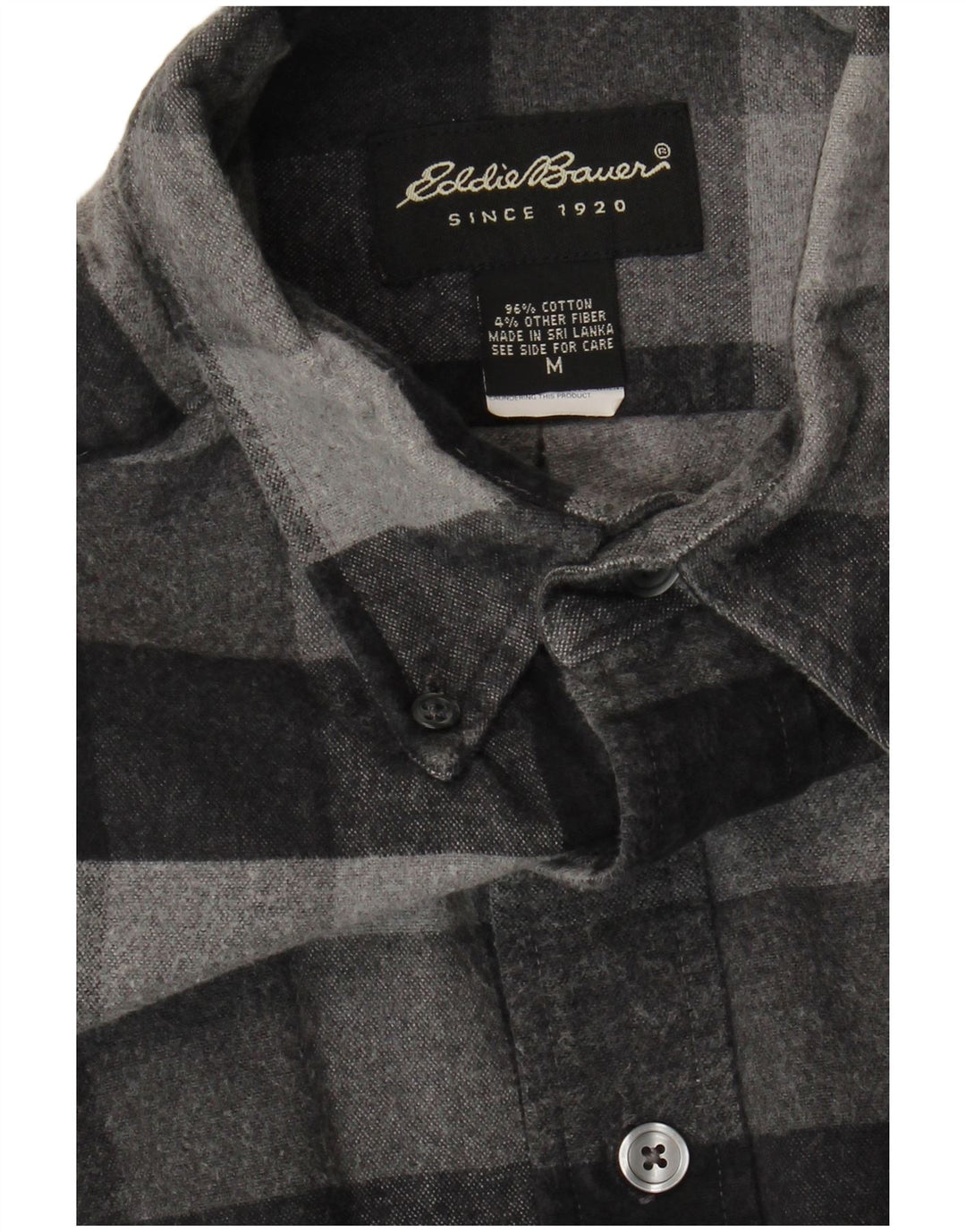 Ανδρικό φανελένιο πουκάμισο Eddie Bauer, μεσαίο γκρι βαμβακερό Gingham
