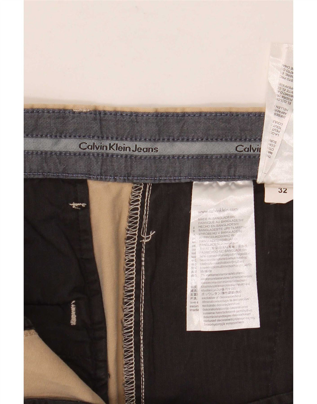 Ανδρικό σορτς Chino Calvin Klein W32 Βαμβακερό μεσαίο μπεζ