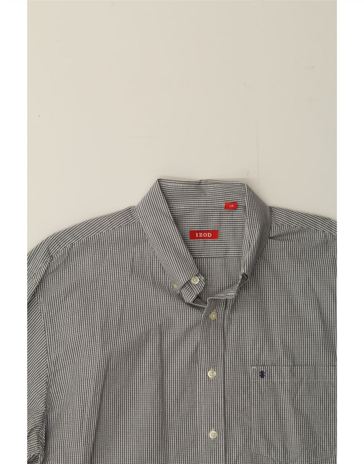 IZOD Mens Shirt Large Grey Check Cotton Vintage Izod and Second-Hand Izod from Messina Hembry 