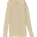 EDDIE BAUER Womens Roll Neck Jumper Sweater UK 10 Small Off White Cotton | Vintage Eddie Bauer | Thrift | Second-Hand Eddie Bauer | Used Clothing | Messina Hembry 