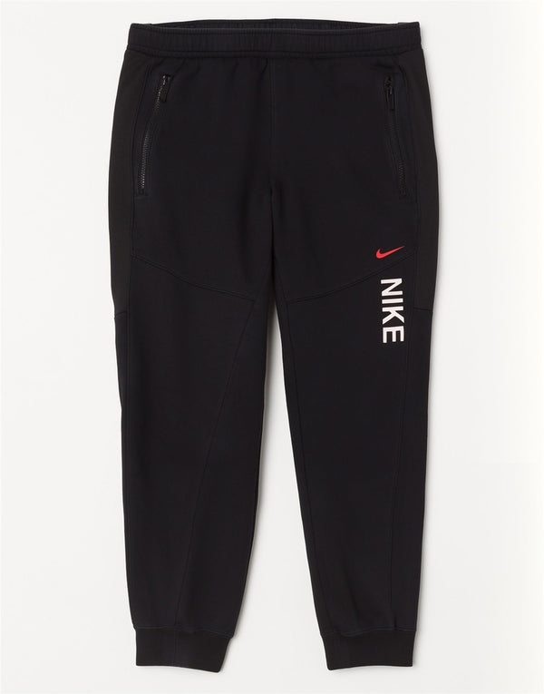 Nike Mens Graphic Tracksuit Trousers Joggers Medium Black Cotton