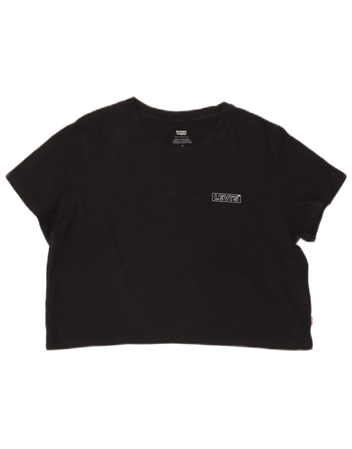 Γυναικείο γραφικό μπλουζάκι LEVI'S Top UK 14 μεσαίο μαύρο βαμβακερό