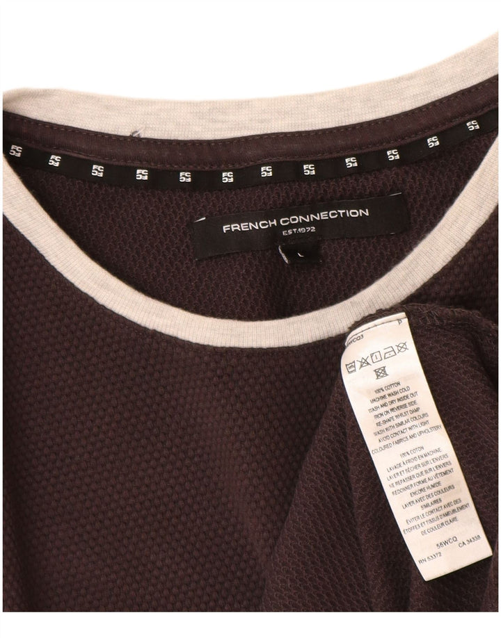 Ανδρικό τοπ Γαλλικό Connection Μακρυμάνικο μεγάλο γκρι βαμβακερό