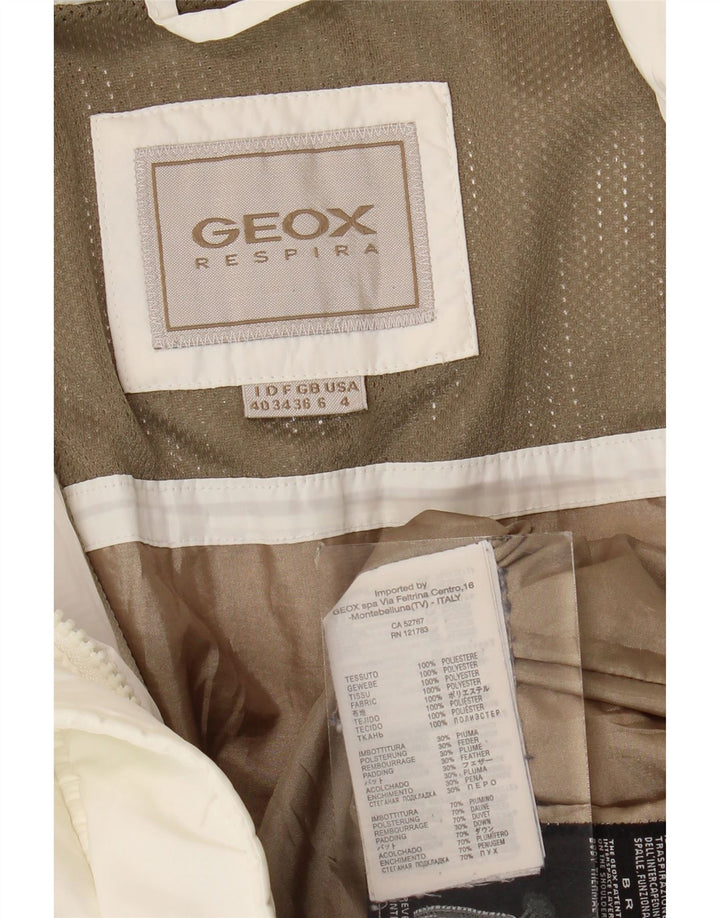Γυναικείο μπουφάν Geox Respira Oversized με επένδυση UK 6 XS Λευκός Πολυεστέρας