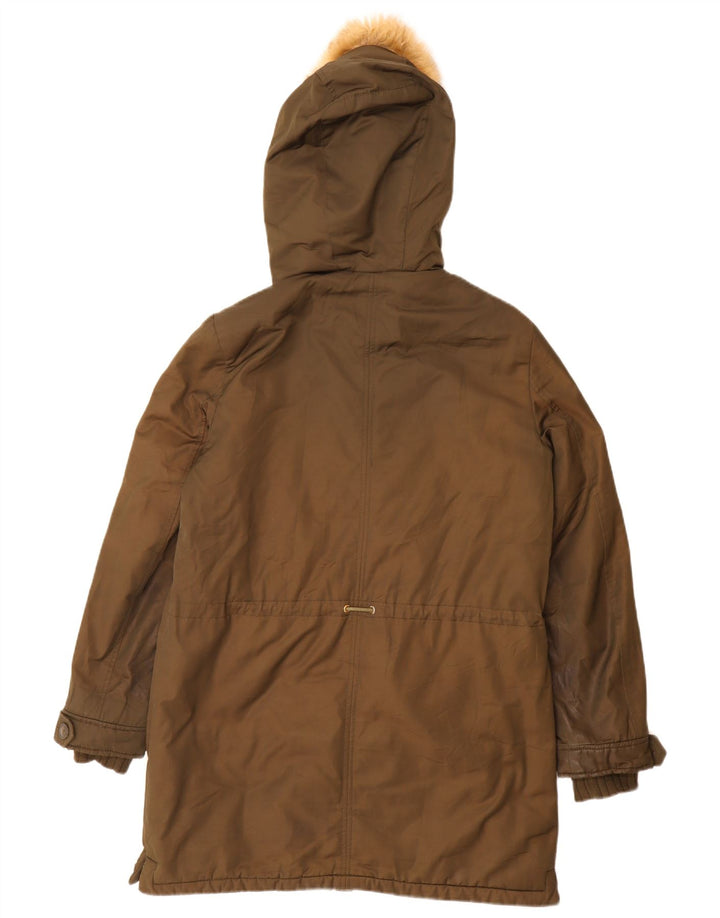 Zara Γυναικείο Trafaluc Hooded Parka Jacket UK 14 Medium Khaki Polyester