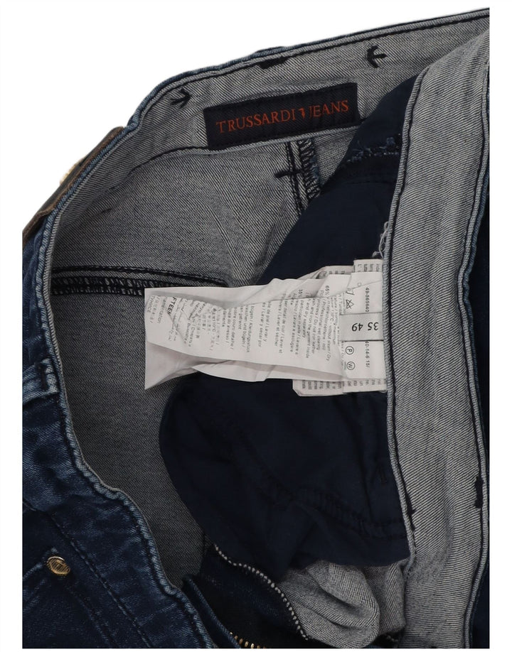 TRUSSARDI Γυναικεία Slim Jeans IT 49 XL W35 L32 Navy Blue Polyester