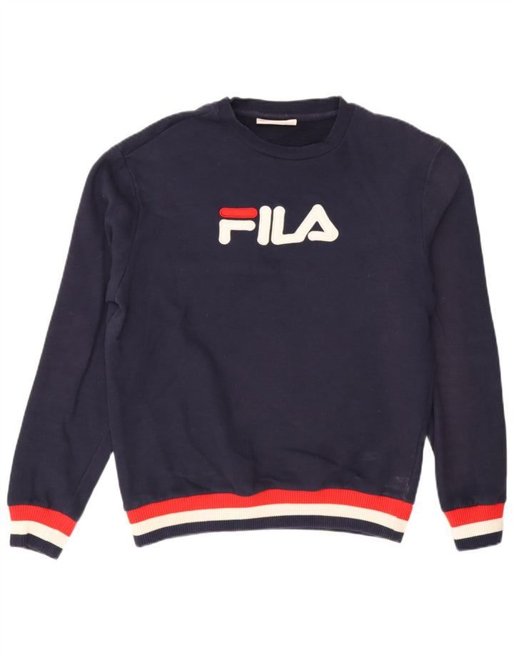 Ανδρικό γραφικό φούτερ Fila Jumper Medium Navy Blue Βαμβακερό