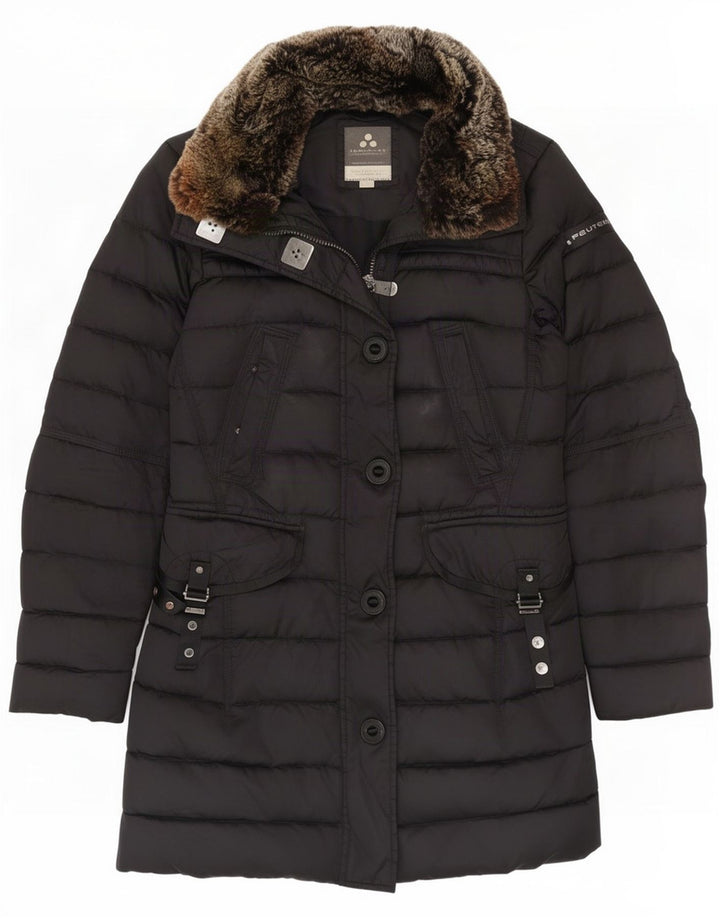 PEUTEREY Ανδρικό παλτό με κουκούλα με επένδυση IT 42 Medium Black
