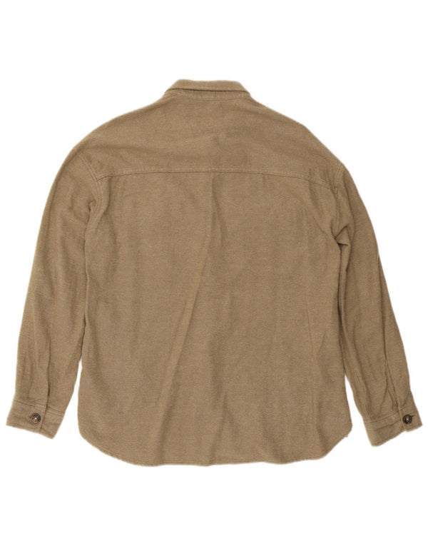 Hollister Γυναικείο Boyfriend Fit Υπερμεγέθη φανελένιο πουκάμισο UK 10 Small Beige