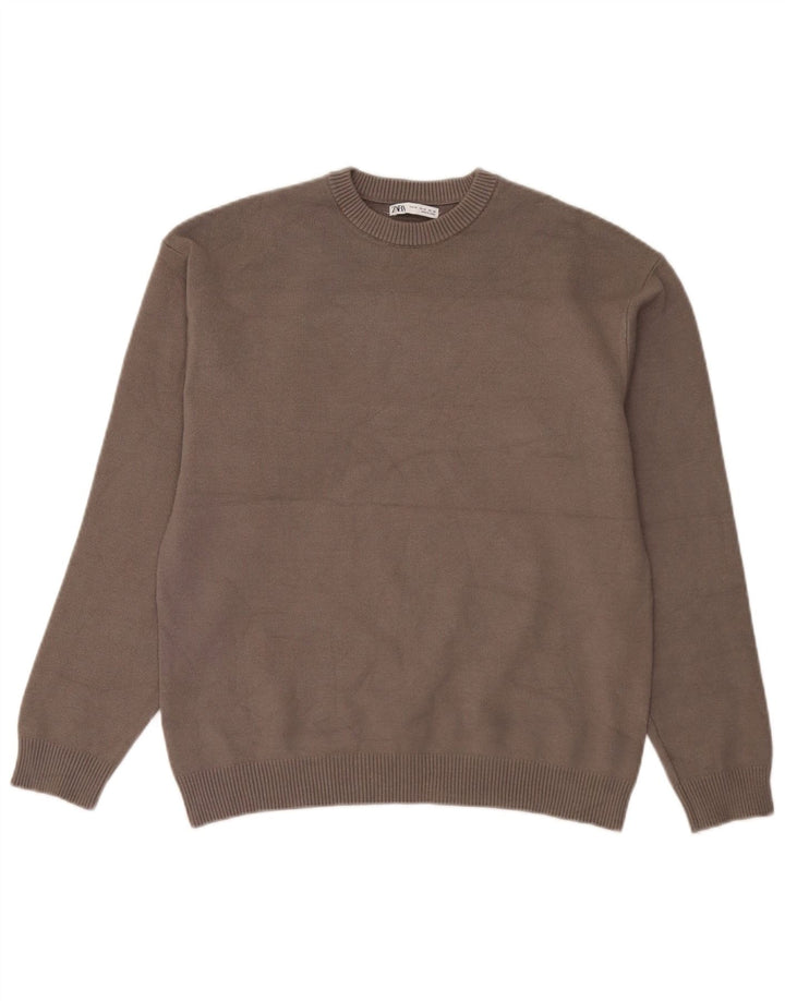 Ανδρικό πουλόβερ Zara Crew Neck Jumper Medium Grey